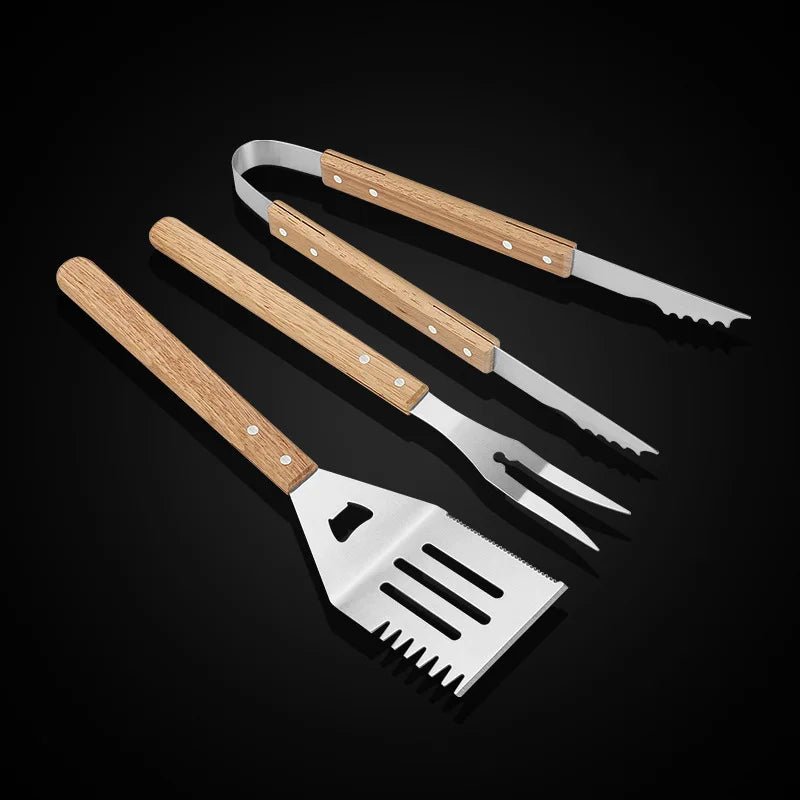 3 Piece Oak Wood Grilling Set - The Legit Pit